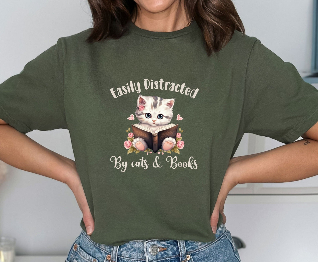 Cat and Books Shirt - lismoreboutique - Unisex T-Shirt - Book_Lovers_Gift