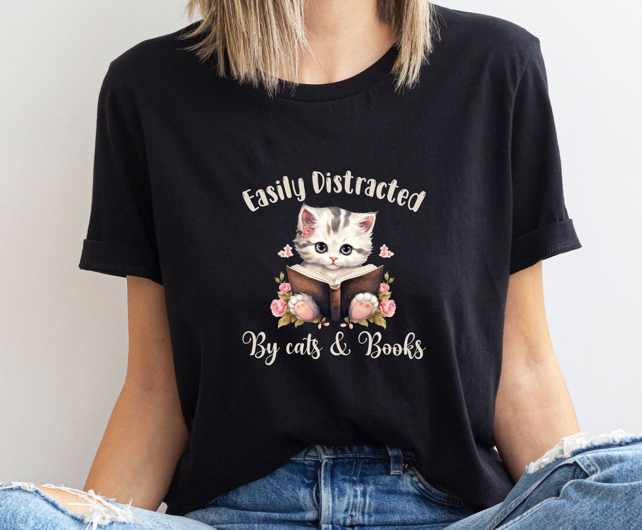 Cat and Books Shirt - lismoreboutique - Unisex T-Shirt - Book_Lovers_Gift