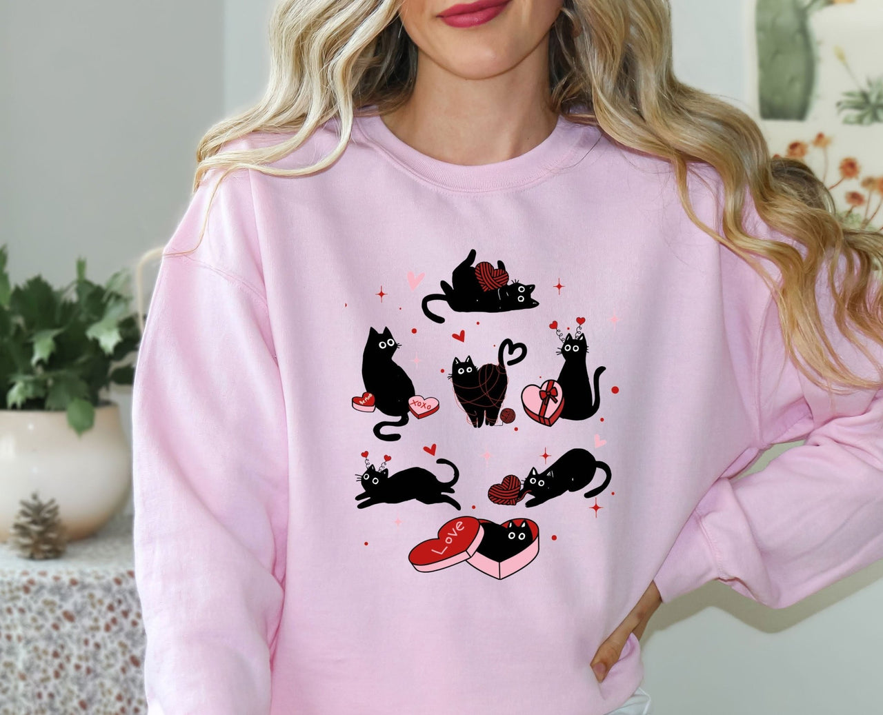 Cat Valentine Sweater - lismoreboutique - Sweatshirt - cat_lover_gift