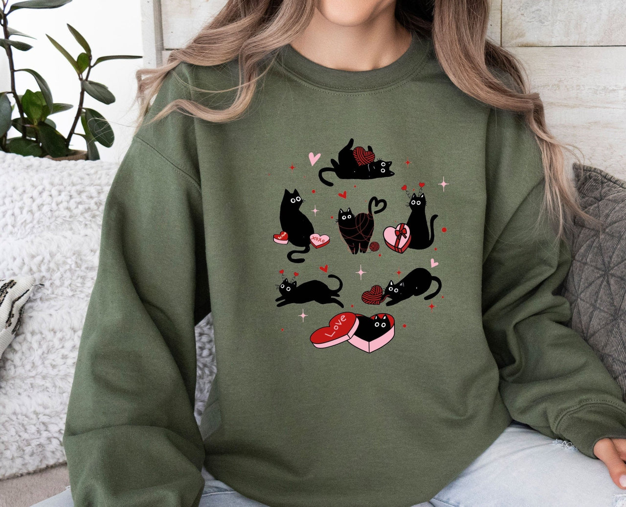 Cat Valentine Sweater - lismoreboutique - Sweatshirt - cat_lover_gift