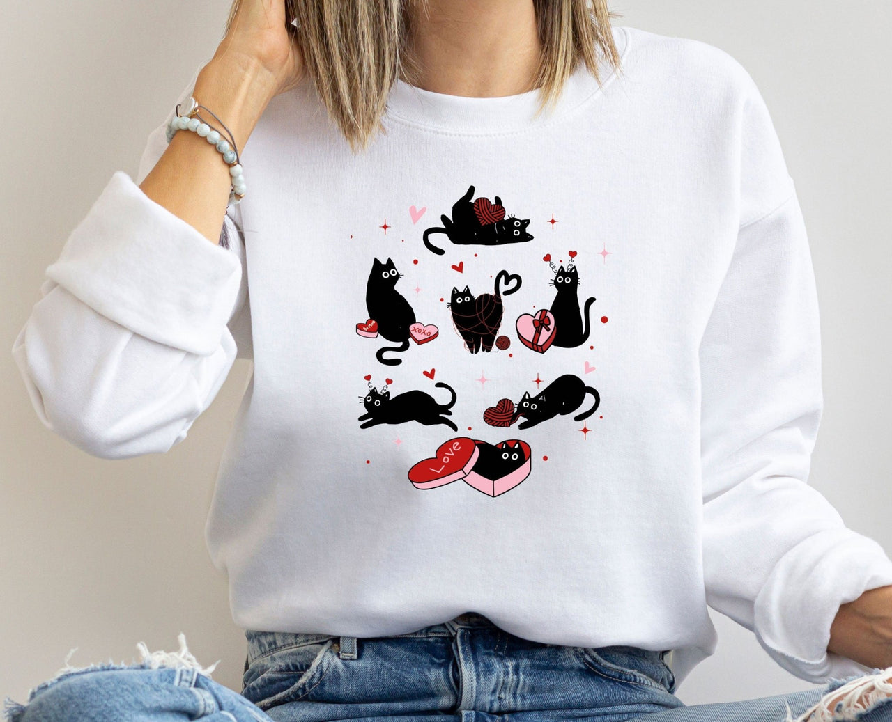 Cat Valentine Sweater - lismoreboutique - Sweatshirt - cat_lover_gift