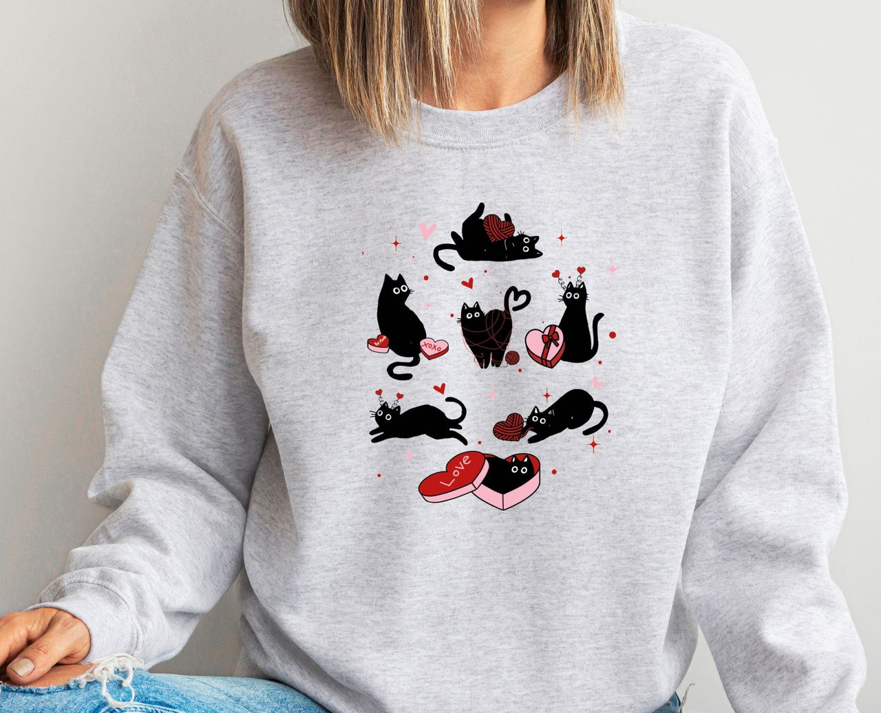 Cat Valentine Sweater - lismoreboutique - Sweatshirt - cat_lover_gift