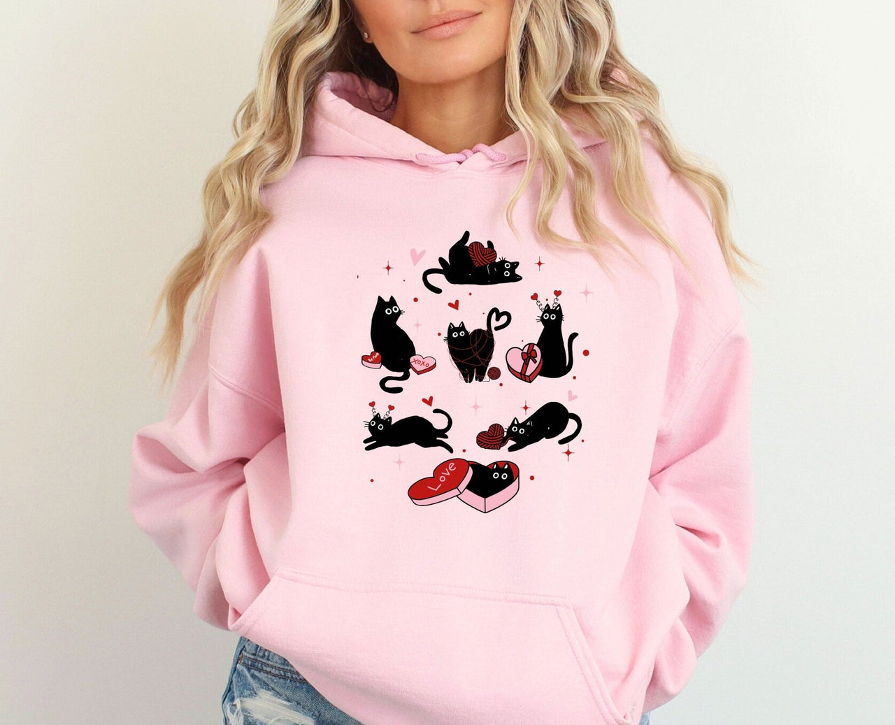 Cat Valentines Hoodie - lismoreboutique - Hoodie - black_cat_hoodie