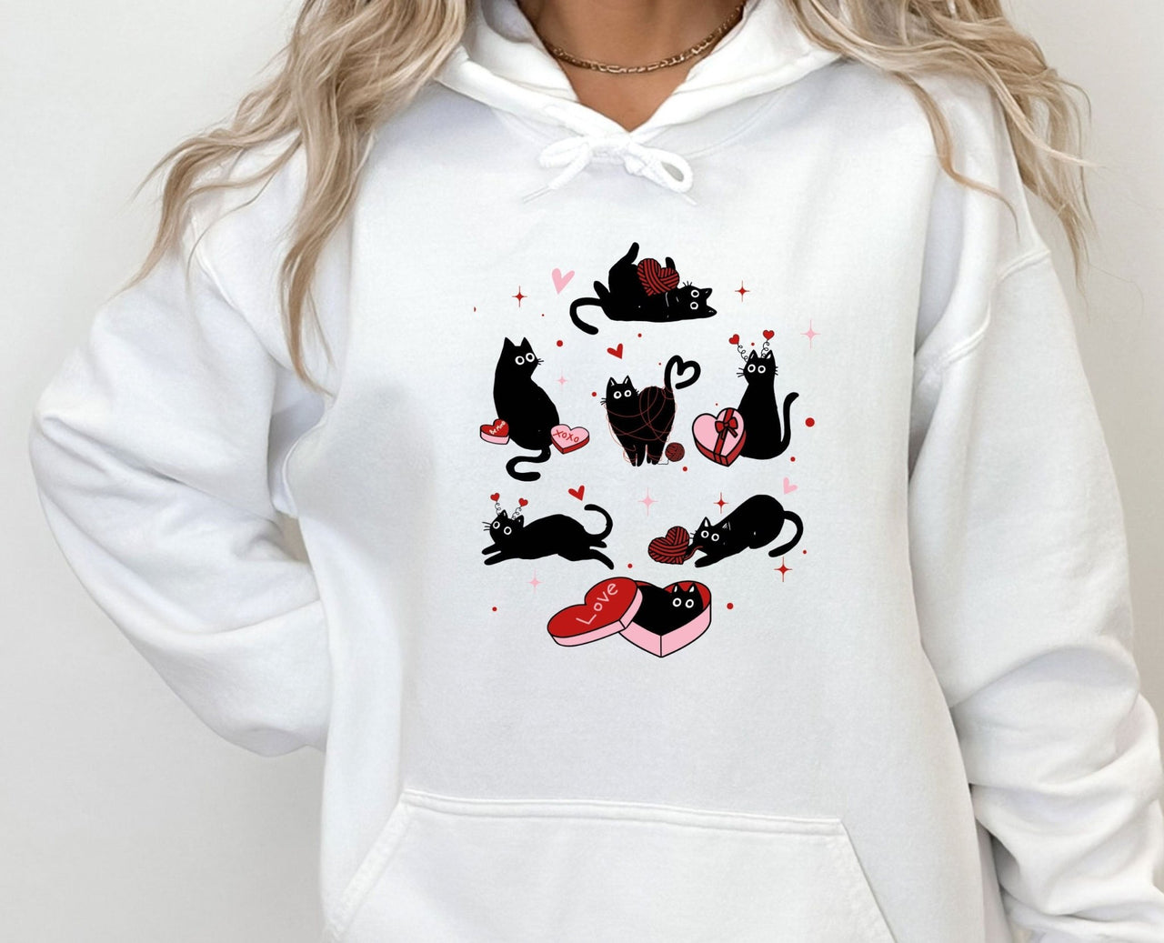 Cat Valentines Hoodie - lismoreboutique - Hoodie - black_cat_hoodie