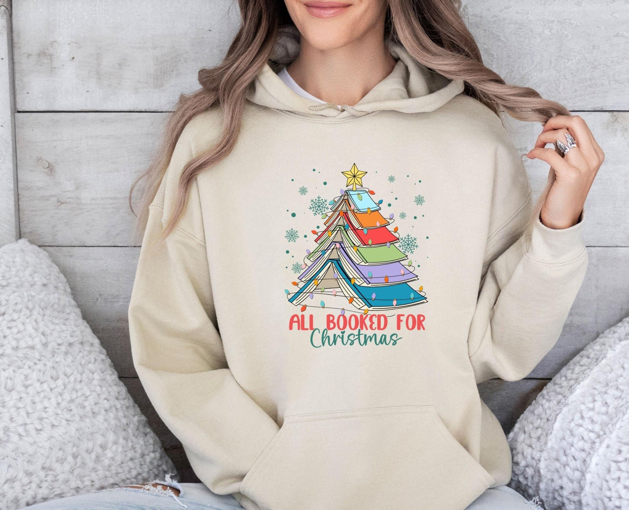 Christmas Book Hoodie - lismoreboutique - Hoodie - all_booked_for_xmas