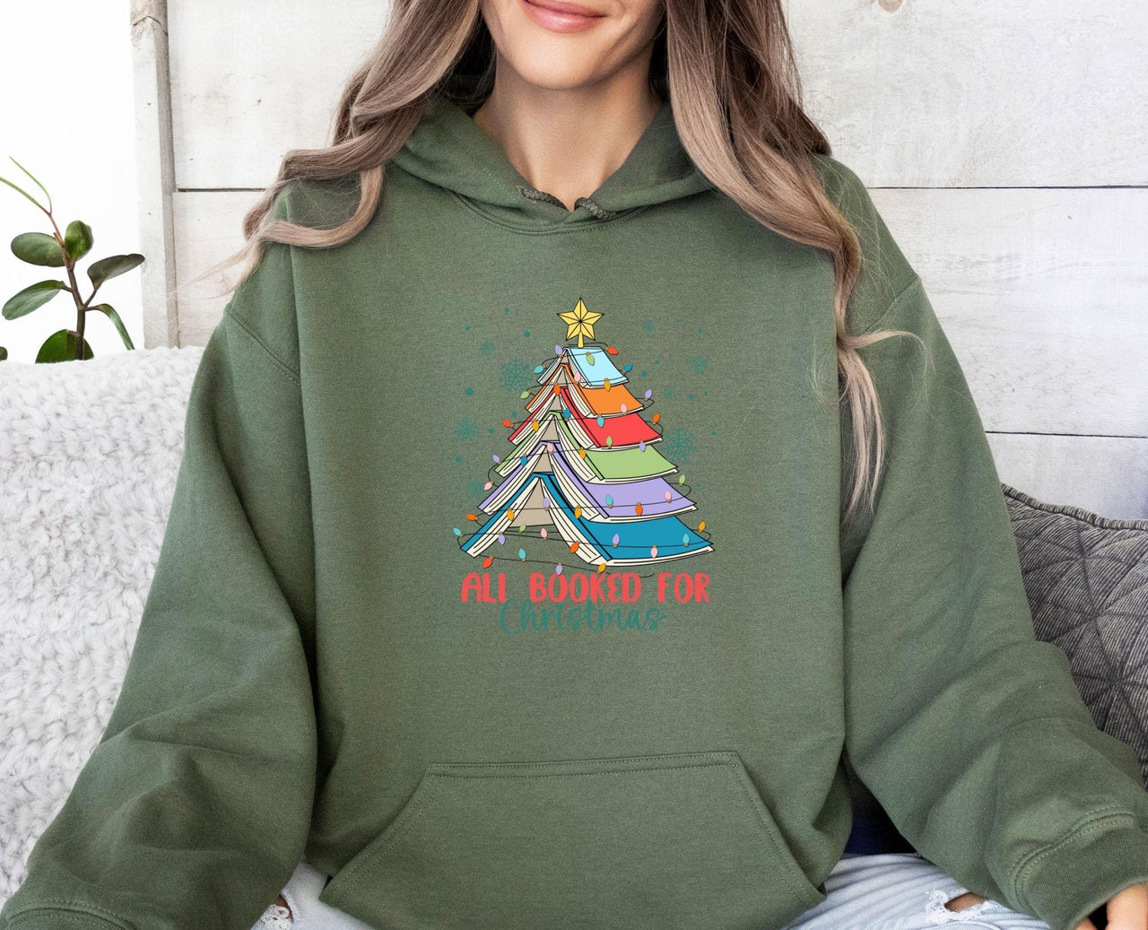 Christmas Book Hoodie - lismoreboutique - Hoodie - all_booked_for_xmas