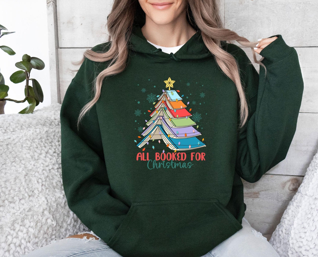 Christmas Book Hoodie - lismoreboutique - Hoodie - all_booked_for_xmas