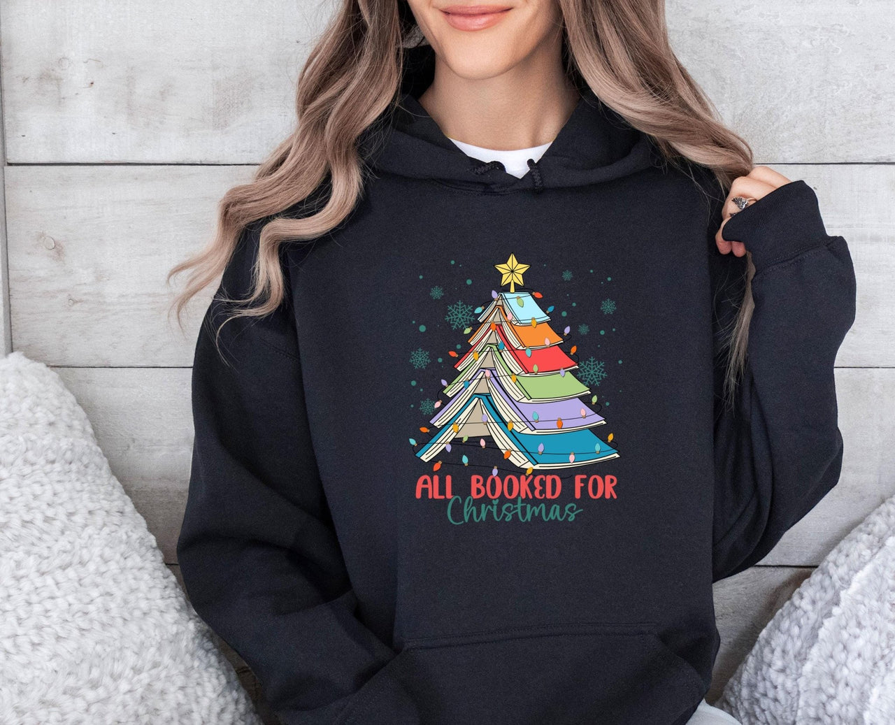 Christmas Book Hoodie - lismoreboutique - Hoodie - all_booked_for_xmas