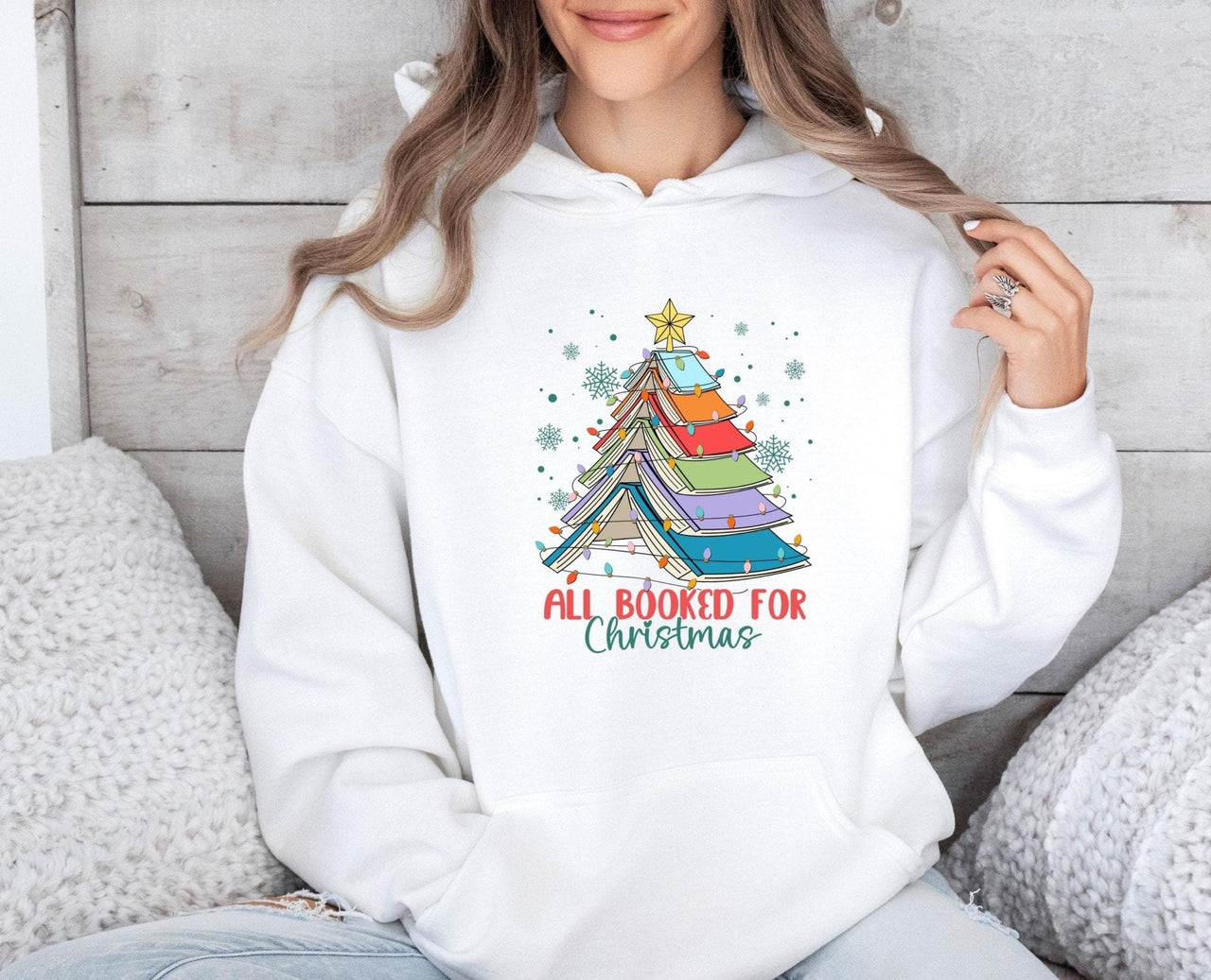 Christmas Book Hoodie - lismoreboutique - Hoodie - all_booked_for_xmas