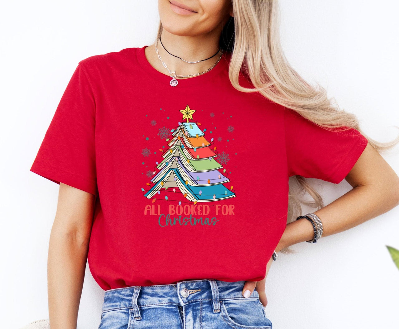 Christmas Book Shirt - lismoreboutique - Unisex T-Shirt - all_booked_christmas