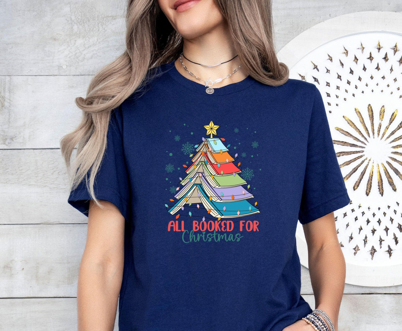 Christmas Book Shirt - lismoreboutique - Unisex T-Shirt - all_booked_christmas