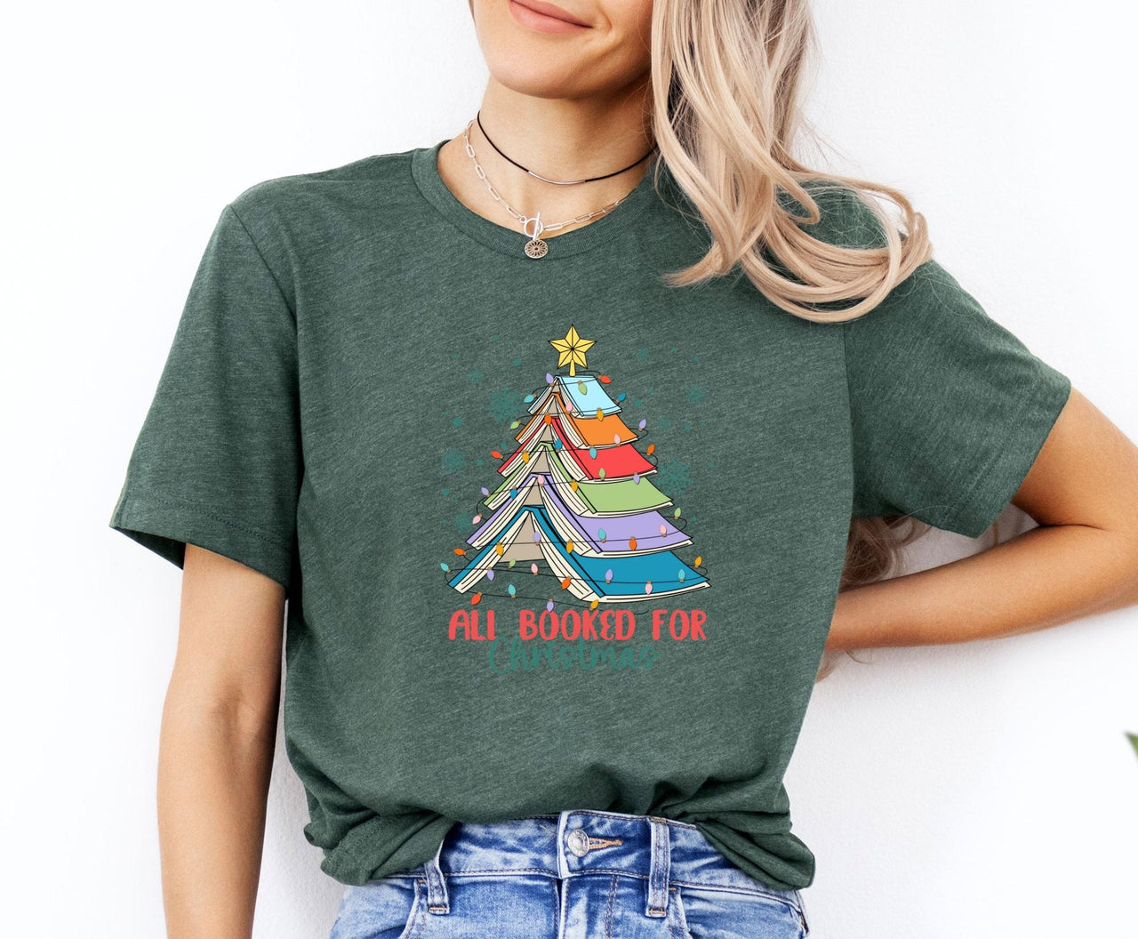 Christmas Book Shirt - lismoreboutique - Unisex T-Shirt - all_booked_christmas