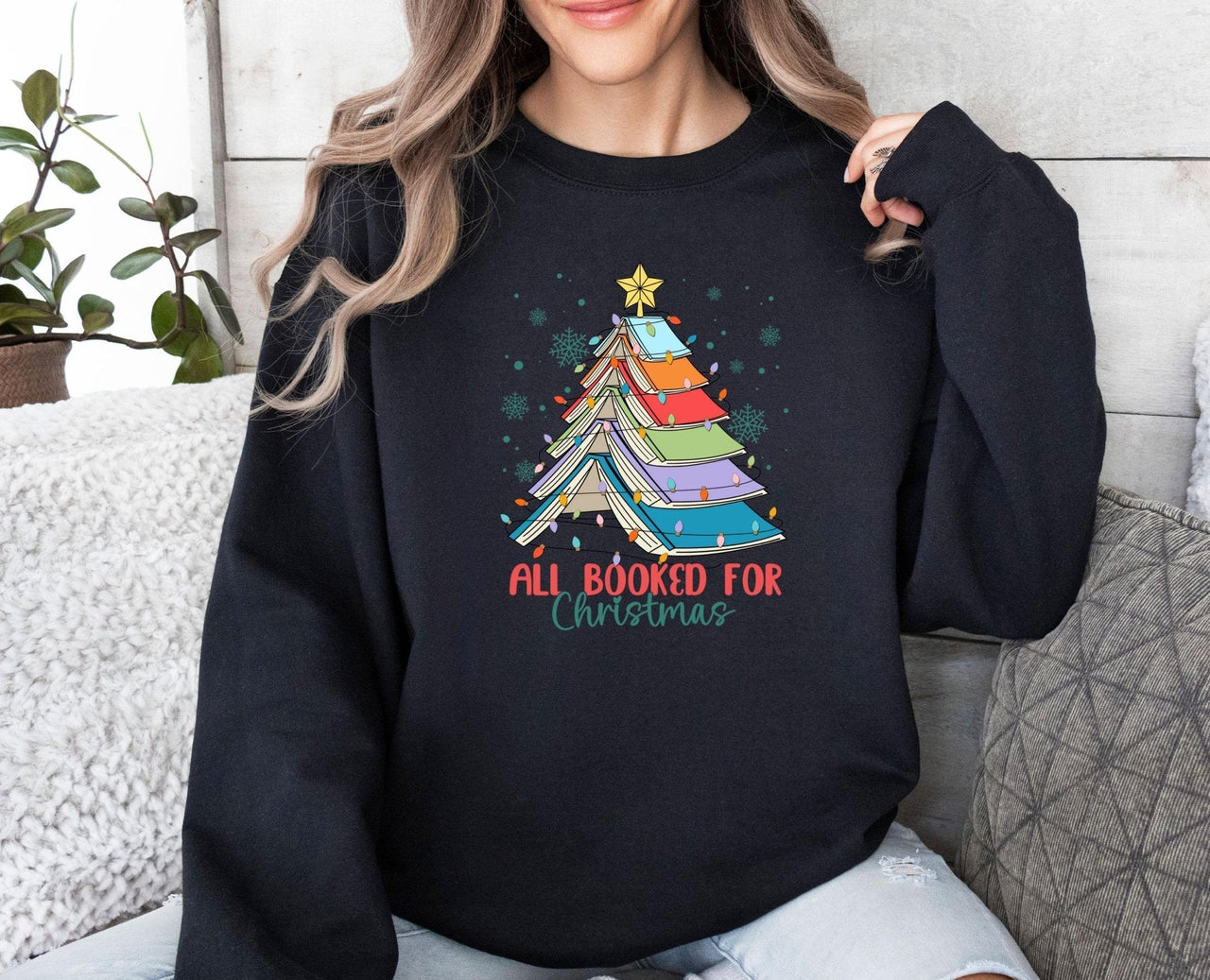 Christmas Book Sweatshirt - Lismore Boutique - Sweatshirt - all_booked_for_xmas