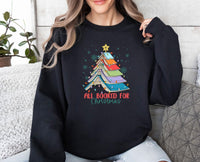 Thumbnail for Christmas Book Sweatshirt - Lismore Boutique - Sweatshirt - all_booked_for_xmas