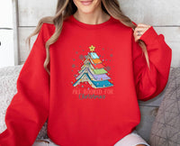 Thumbnail for Christmas Book Sweatshirt - Lismore Boutique - Sweatshirt - all_booked_for_xmas