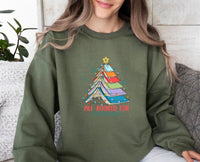 Thumbnail for Christmas Book Sweatshirt - lismoreboutique - Sweatshirt - all_booked_for_xmas