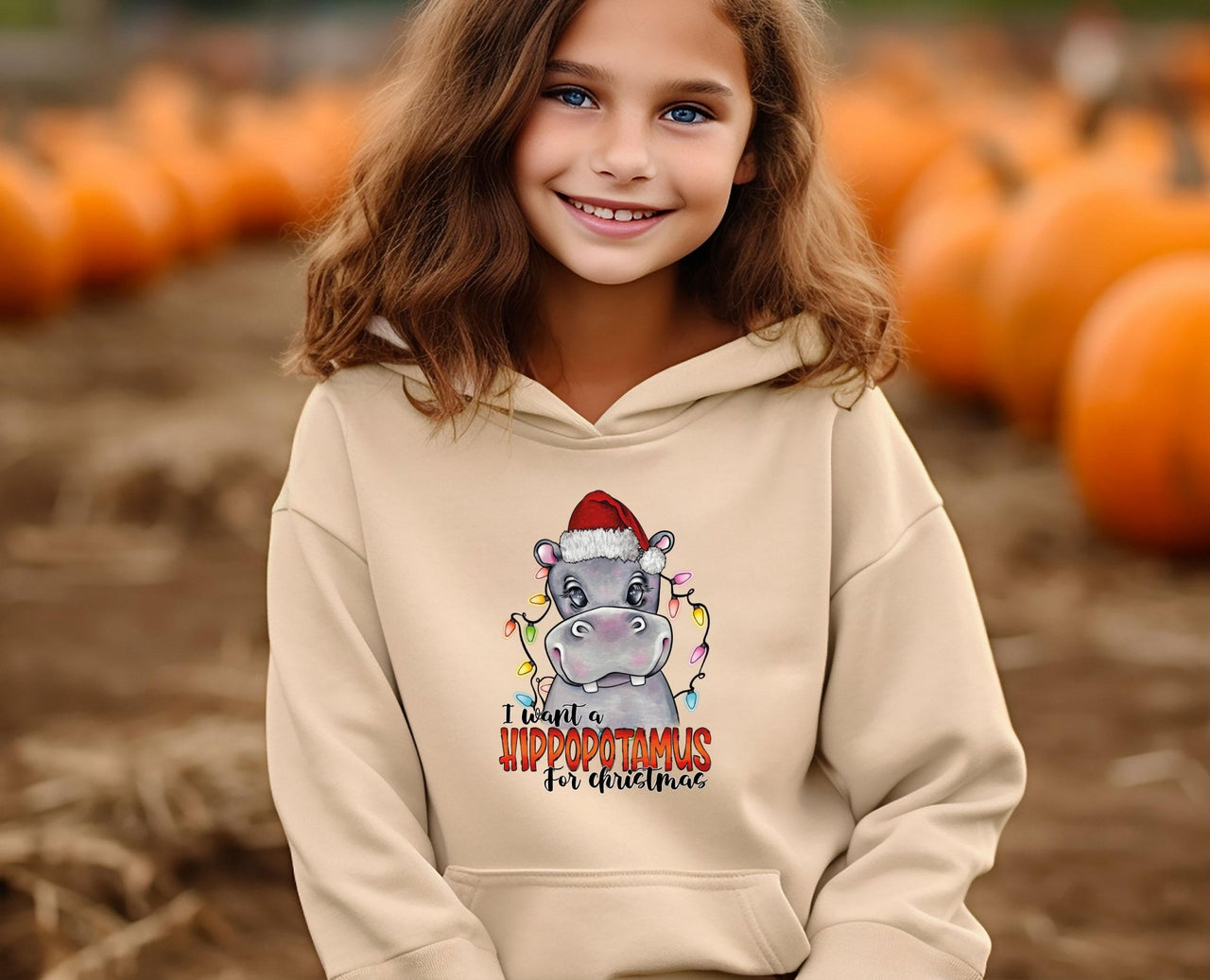 Christmas Hippo Hoodie - lismoreboutique - Hoodie - Christmas_Hippo_top