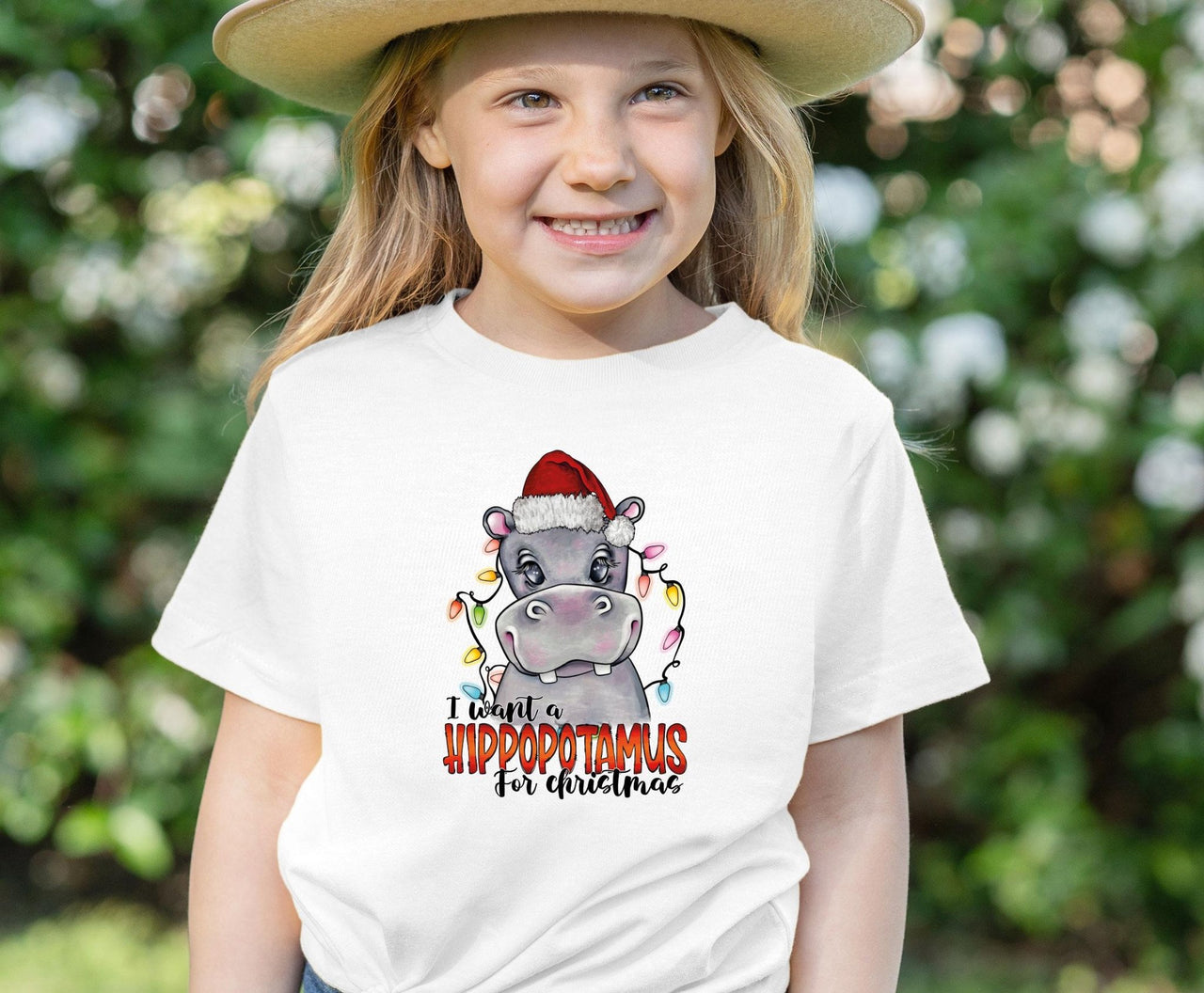 Christmas Hippo Shirt - lismoreboutique - Unisex T-Shirt - Christmas_Hippo_tee