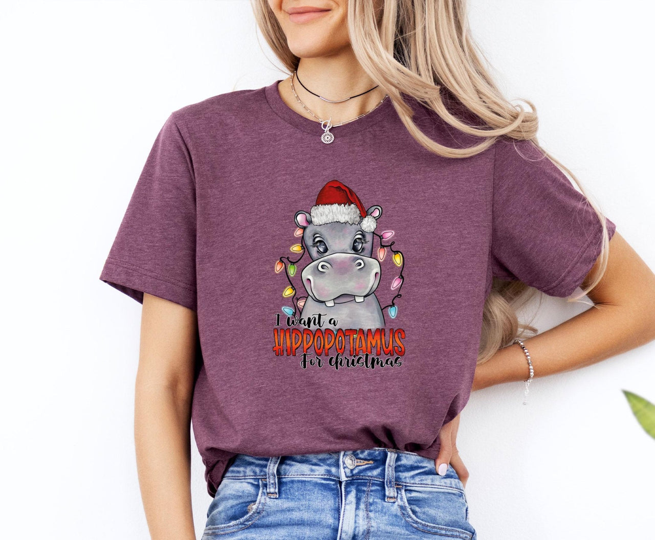 Christmas Hippo Shirt - lismoreboutique - Unisex T-Shirt - Christmas_Hippo_tee