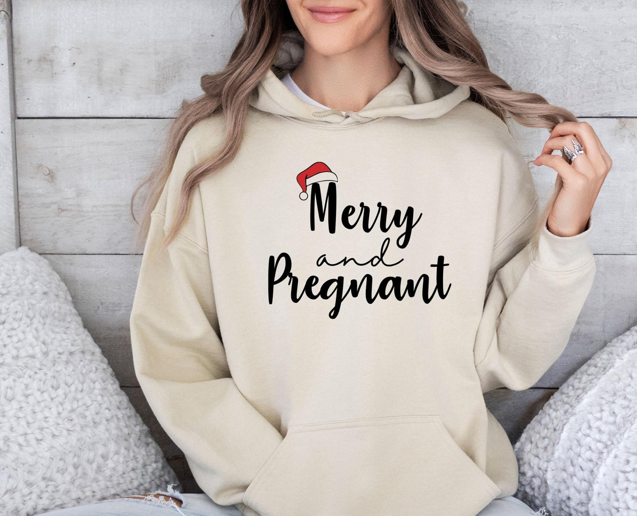 Christmas Pregnancy Hoodie - lismoreboutique - Hoodie - Baby_Announcement