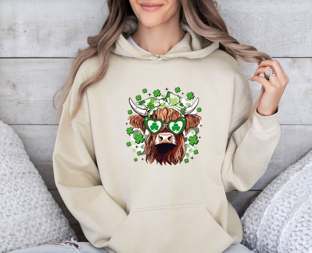 Clover Cow Hoodie - lismoreboutique - Hoodie - Clover_Cow_Hoodie