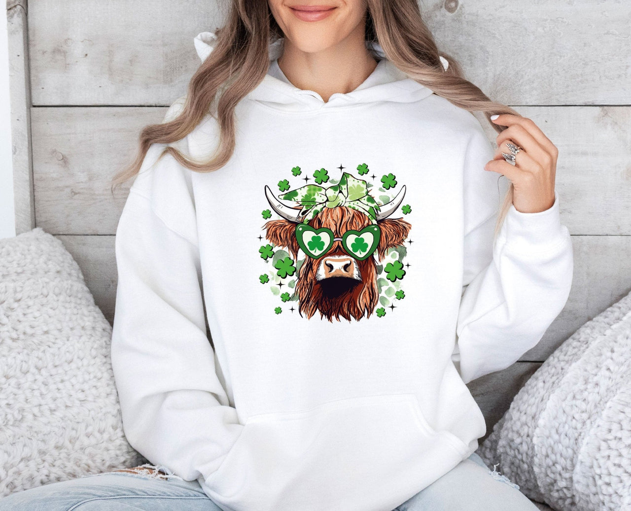 Clover Cow Hoodie - lismoreboutique - Hoodie - Clover_Cow_Hoodie