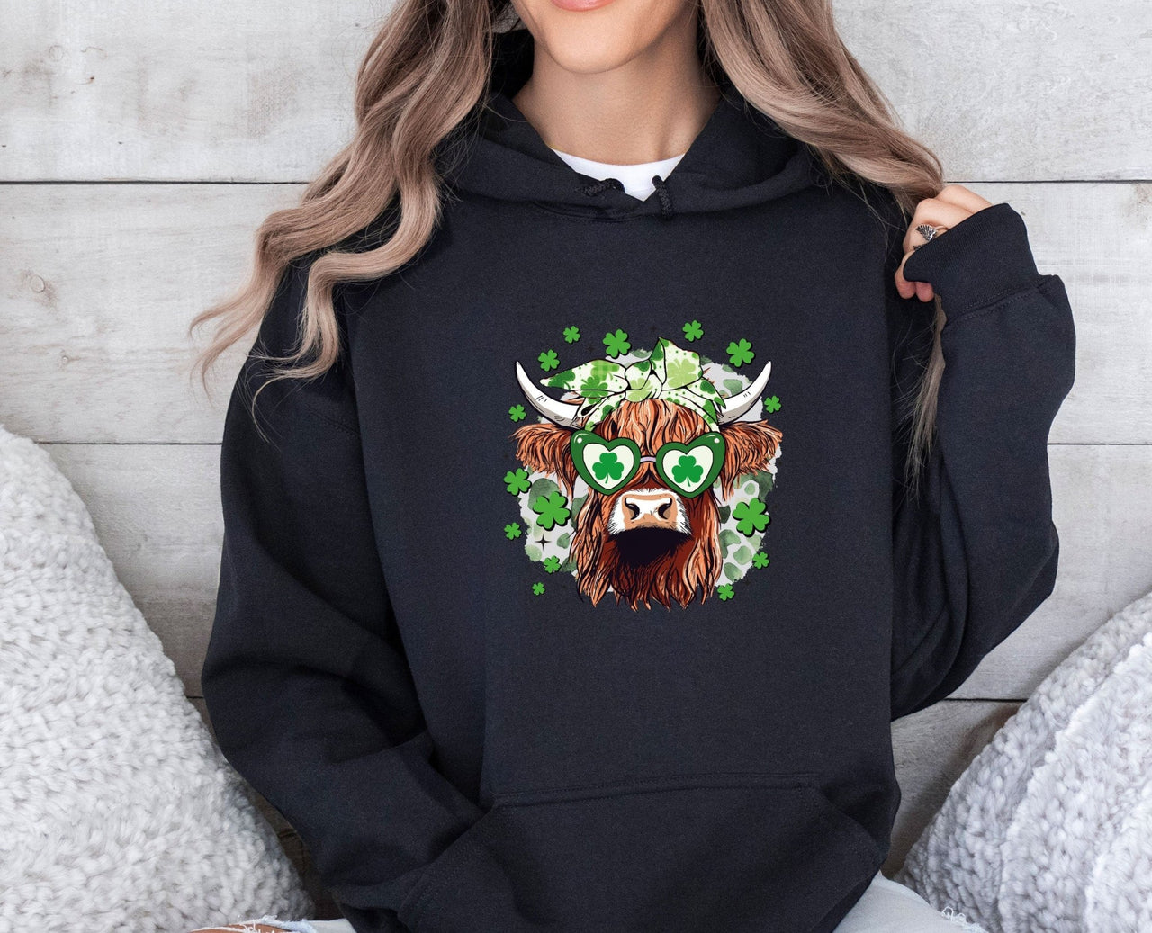 Clover Cow Hoodie - lismoreboutique - Hoodie - Clover_Cow_Hoodie