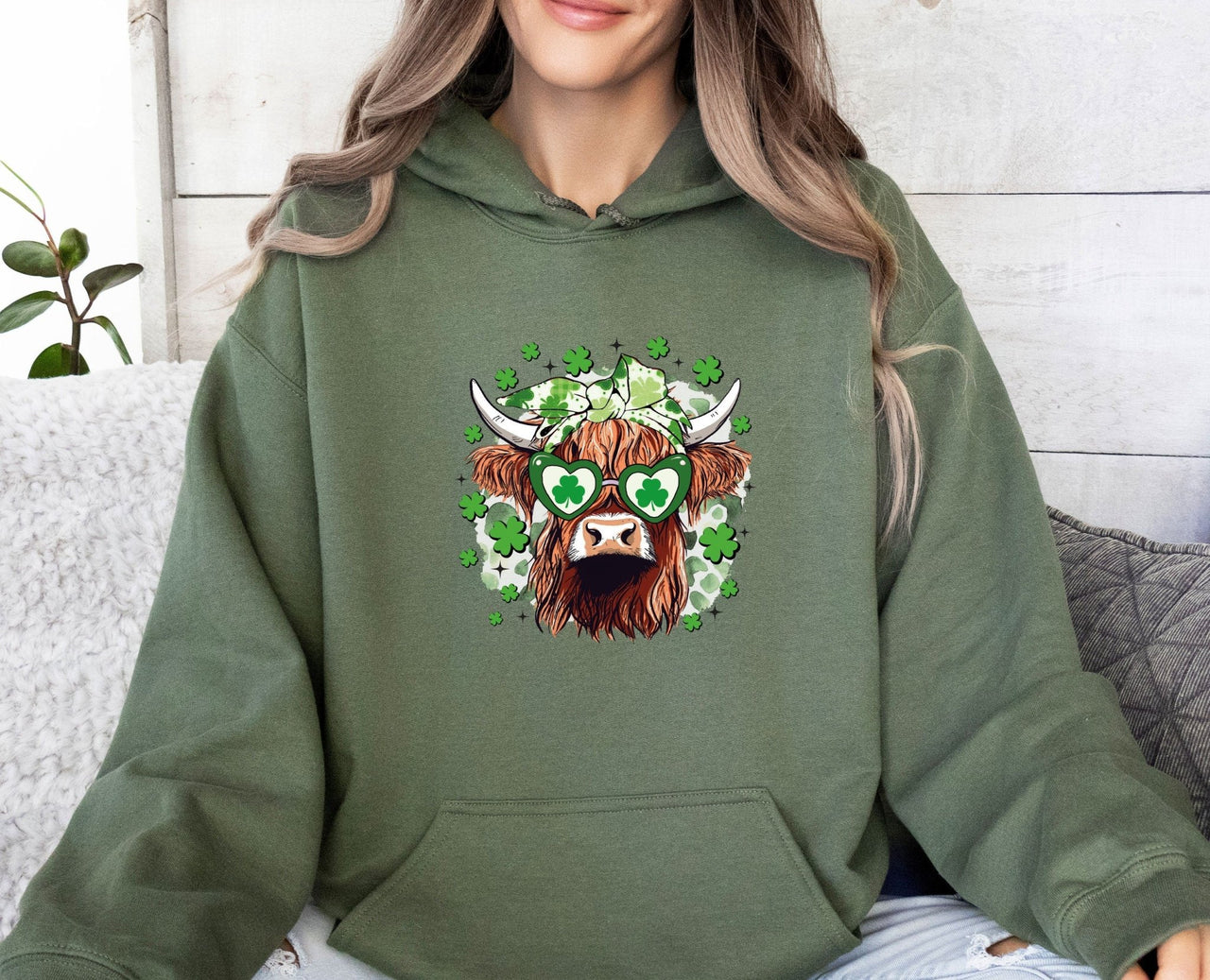 Clover Cow Hoodie - lismoreboutique - Hoodie - Clover_Cow_Hoodie