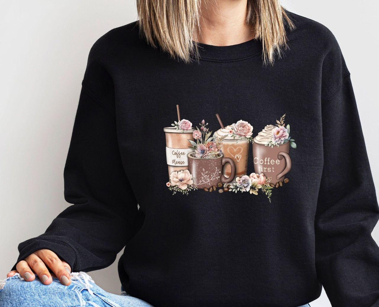 Coffee Sweatshirt - lismoreboutique - Sweatshirt - Coffee_Addict_Gift