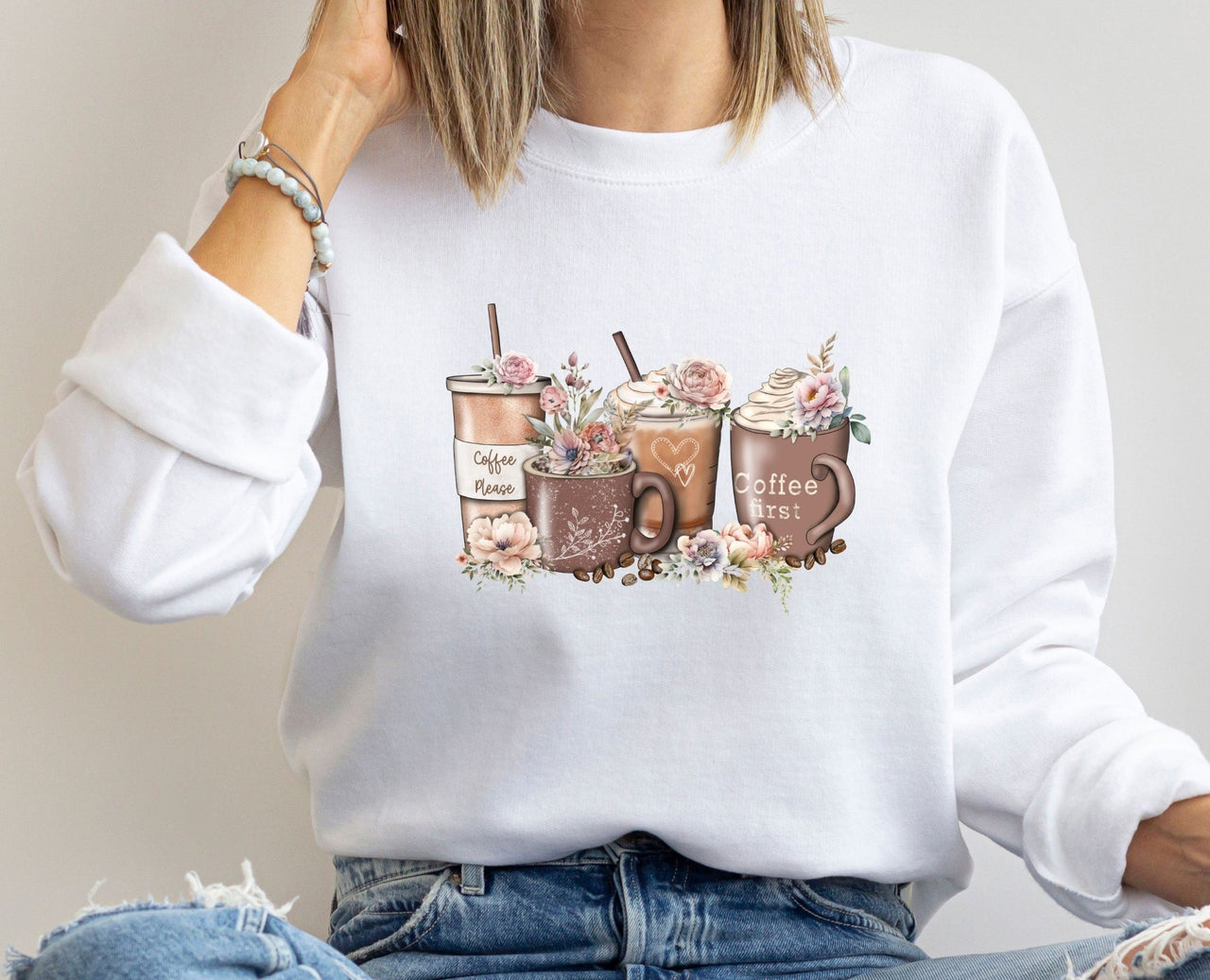 Coffee Sweatshirt - lismoreboutique - Sweatshirt - Coffee_Addict_Gift