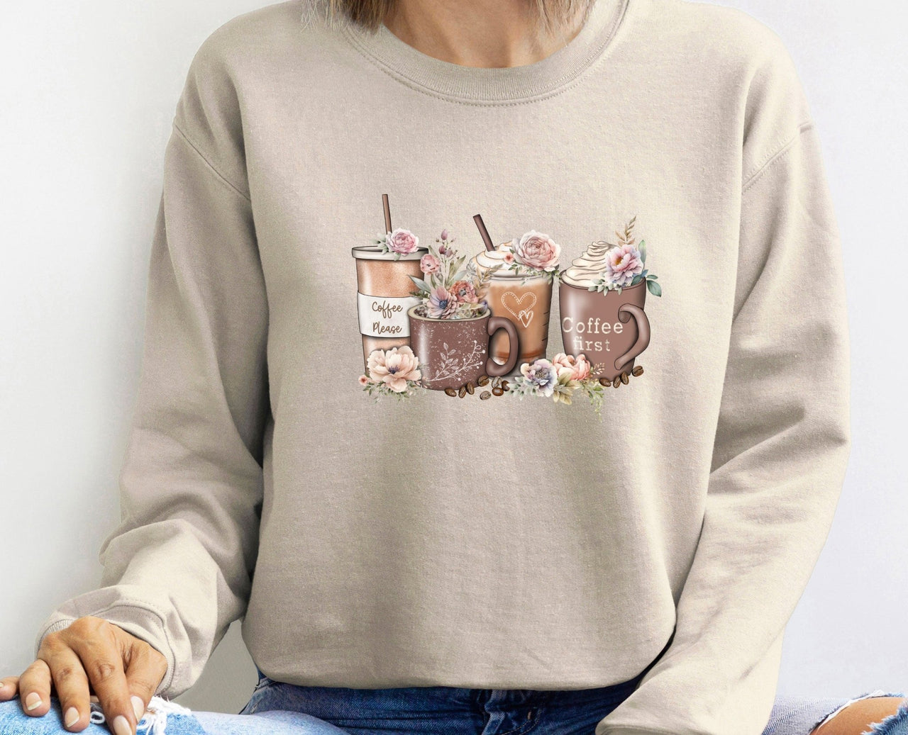 Coffee Sweatshirt - lismoreboutique - Sweatshirt - Coffee_Addict_Gift