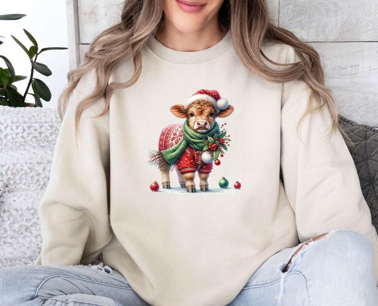 Cow Christmas Sweatshirt - Lismore Boutique - Sweatshirt - christmas_party_gift