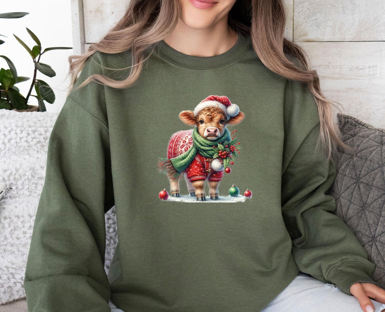 Cow Christmas Sweatshirt - Lismore Boutique - Sweatshirt - christmas_party_gift