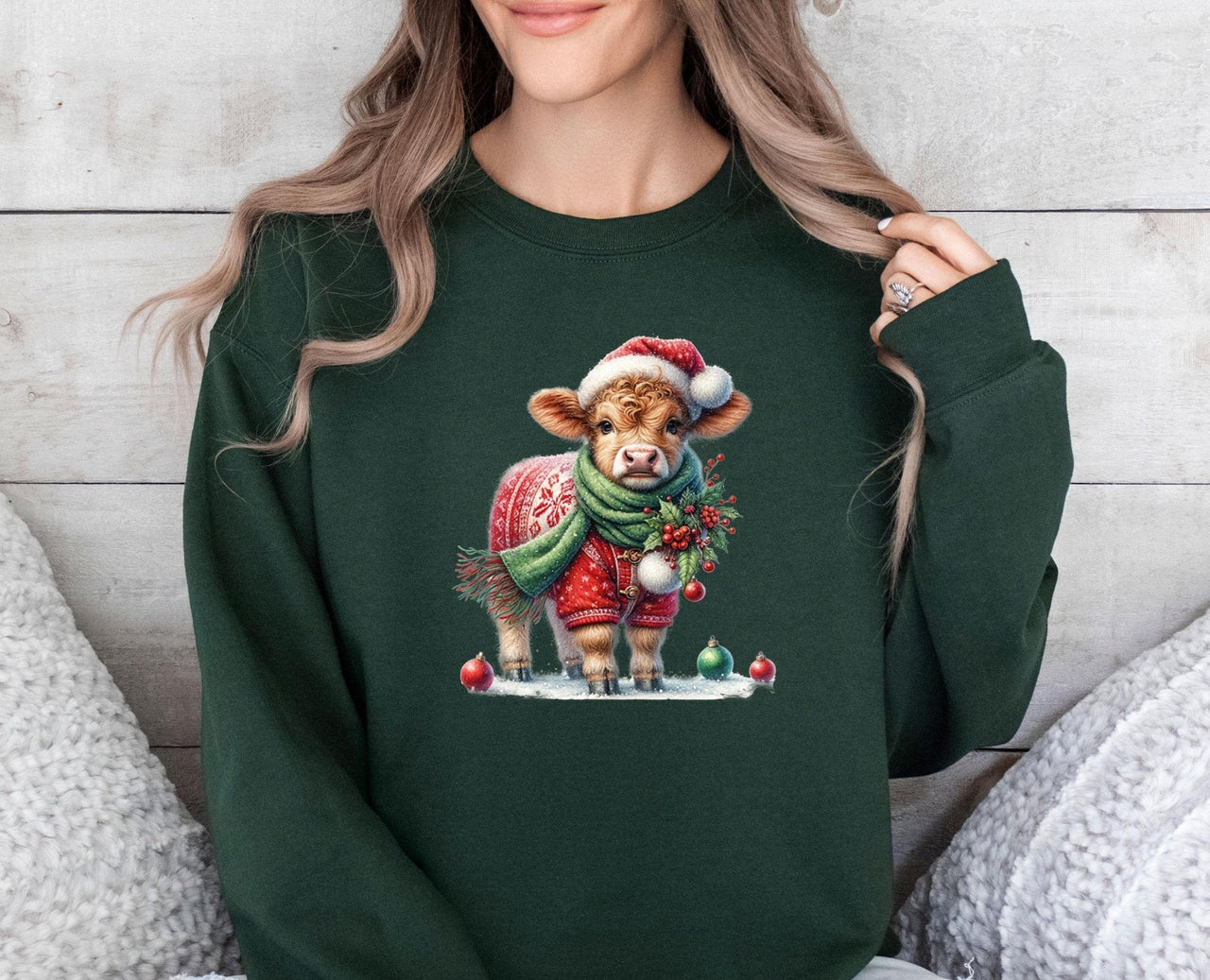 Cow Christmas Sweatshirt - Lismore Boutique - Sweatshirt - christmas_party_gift