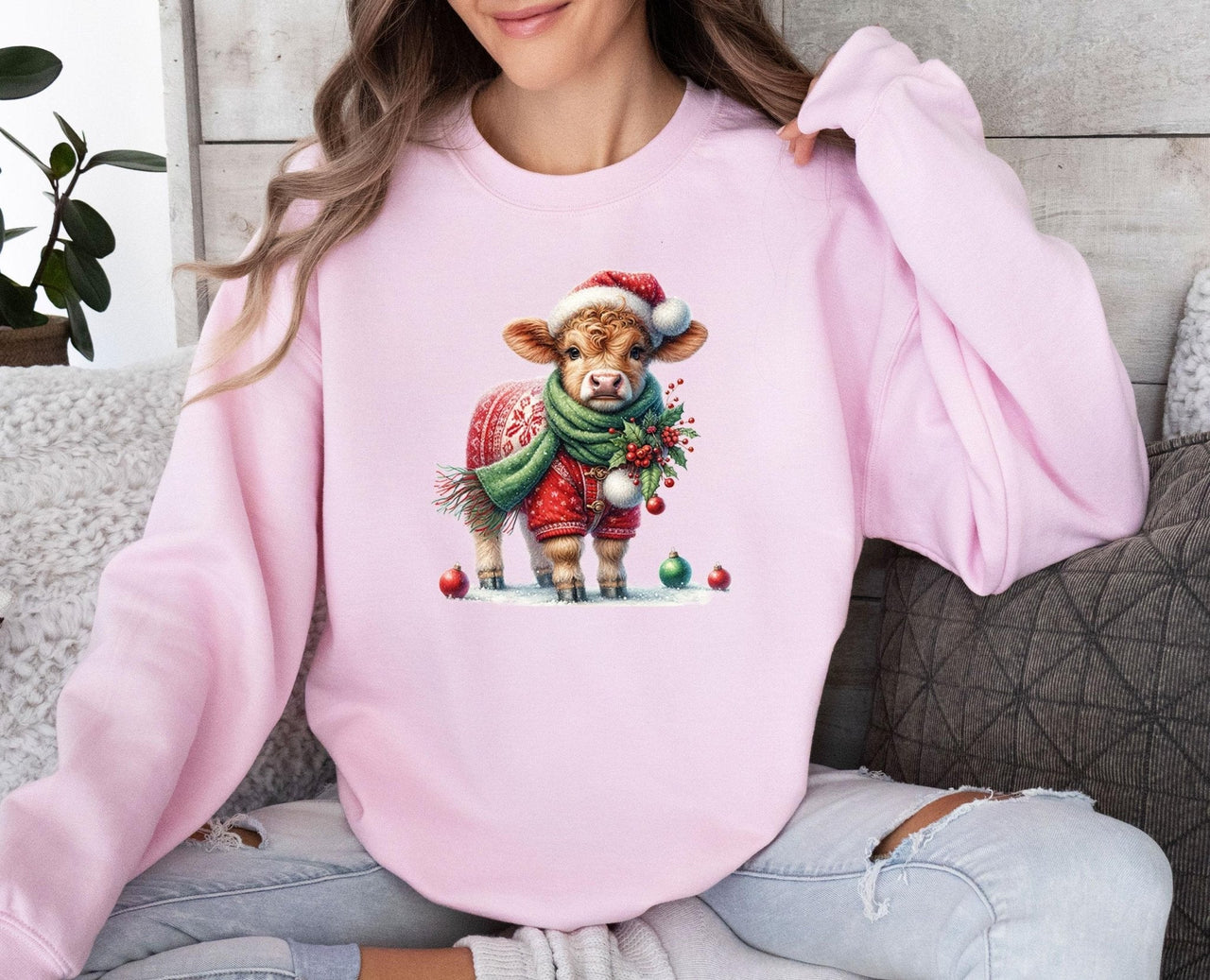 Cow Christmas Sweatshirt - Lismore Boutique - Sweatshirt - christmas_party_gift