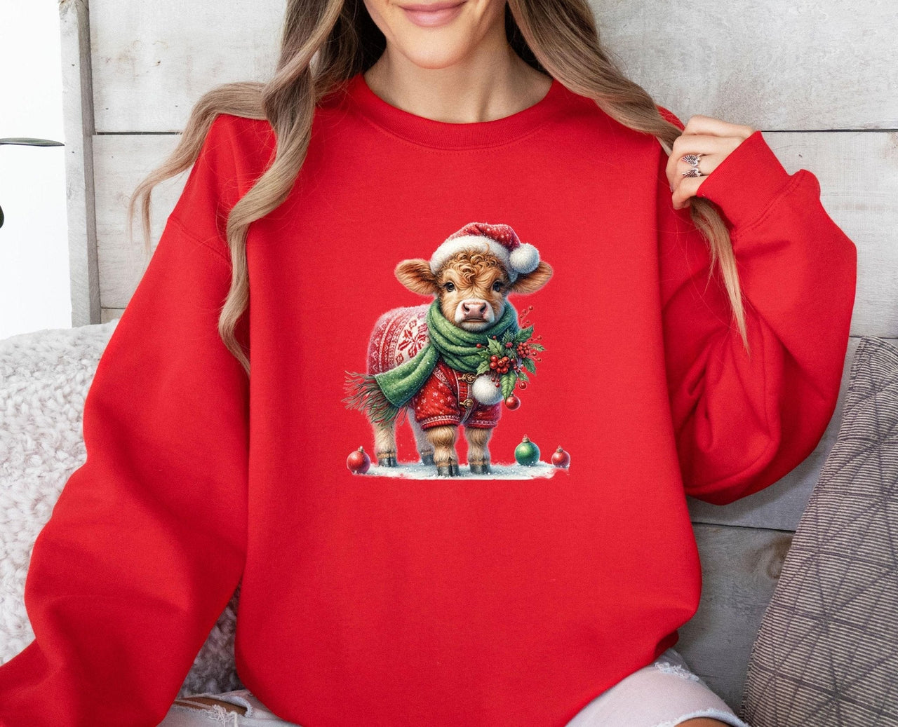 Cow Christmas Sweatshirt - Lismore Boutique - Sweatshirt - christmas_party_gift