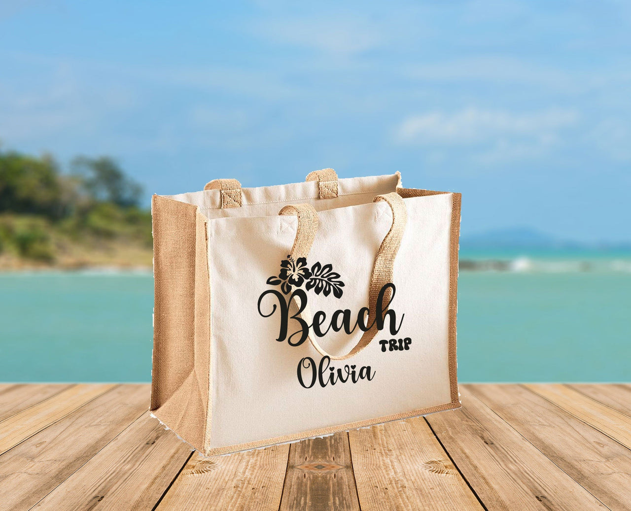 Custom Beach Bag - lismoreboutique - Jute - Beach_Jute_Bag