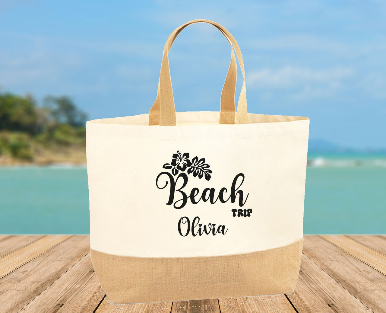 Custom Beach Bag - lismoreboutique - Jute - Beach_Jute_Bag