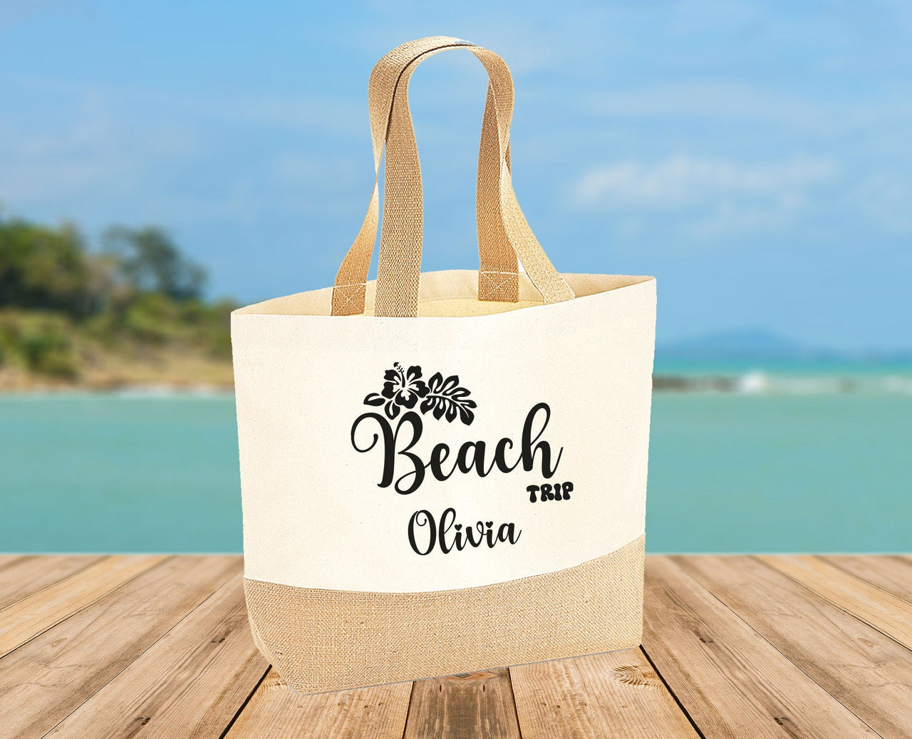 Custom Beach Bag - lismoreboutique - Jute - Beach_Jute_Bag