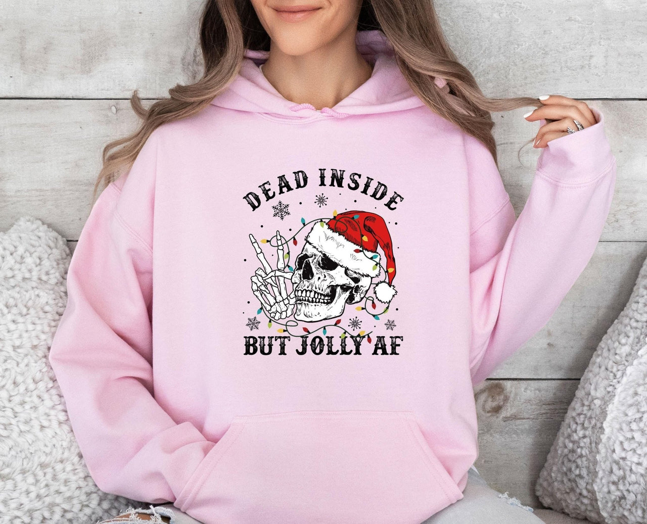 Dead Inside Christmas Hoodie - lismoreboutique - Hoodie - christmas_goth_gift