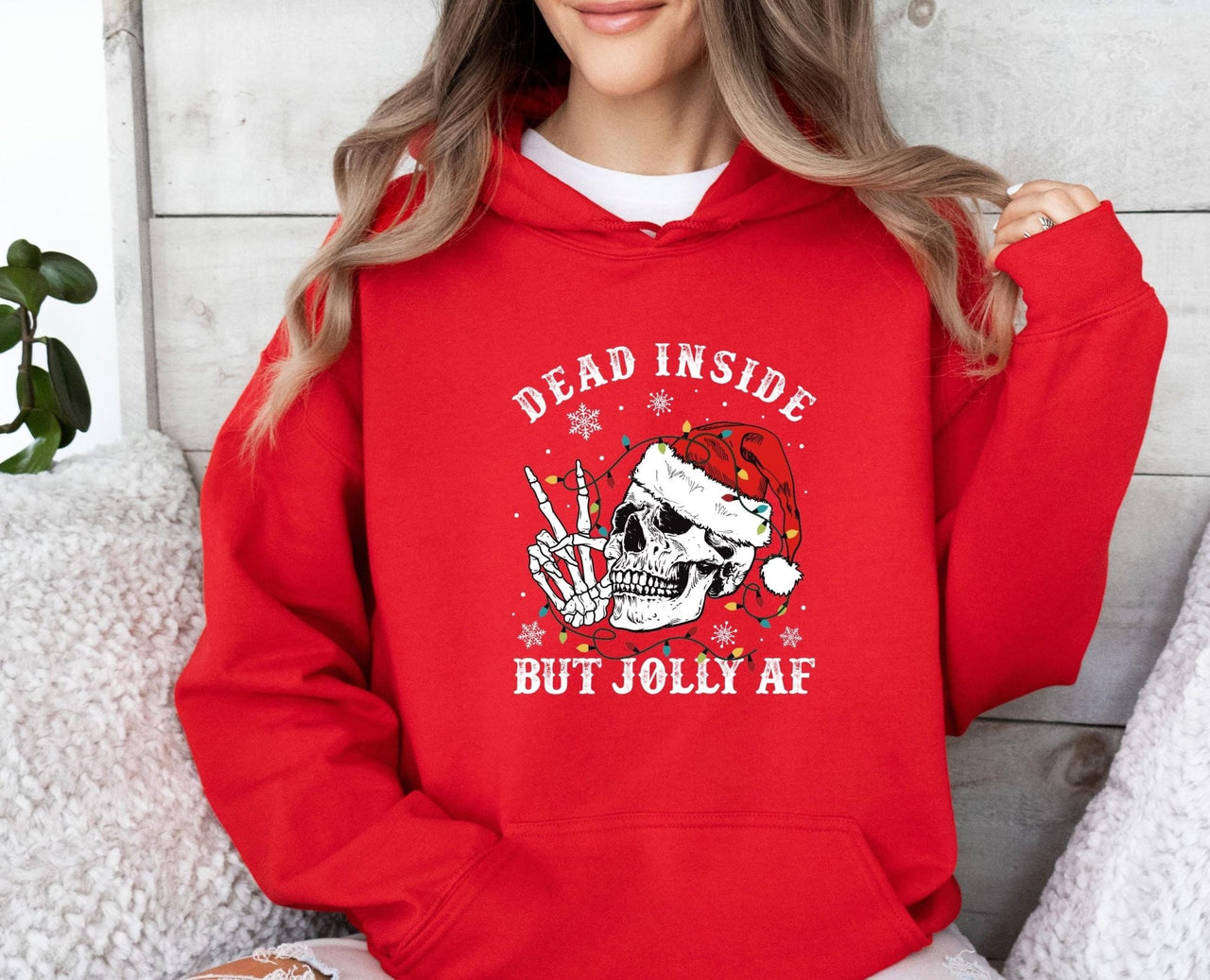 Dead Inside Christmas Hoodie - lismoreboutique - Hoodie - christmas_goth_gift