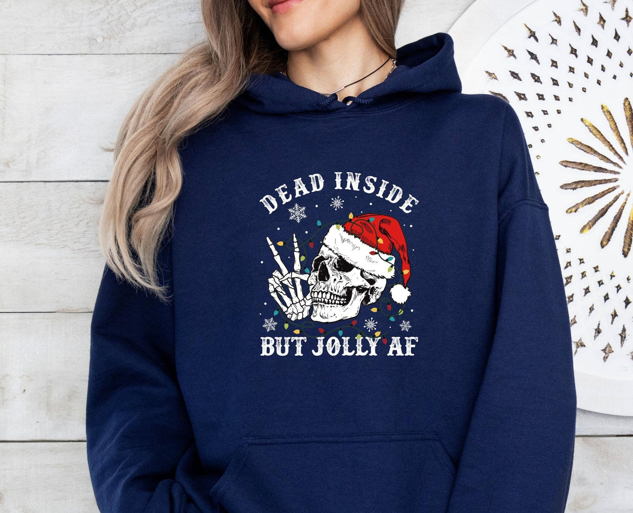 Dead Inside Christmas Hoodie - lismoreboutique - Hoodie - christmas_goth_gift