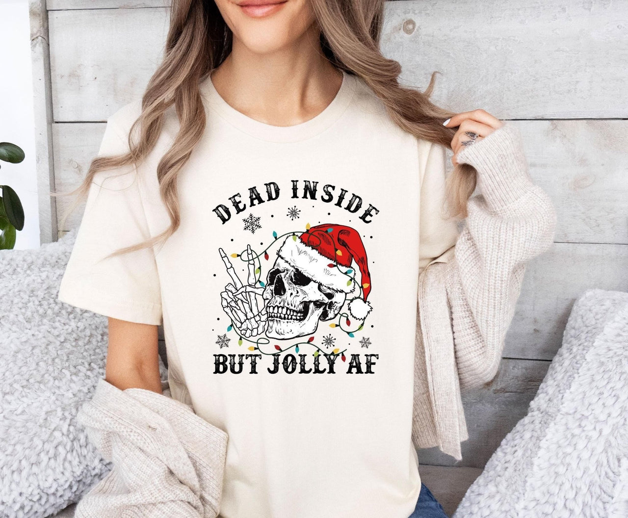 Dead Inside Christmas Shirt - lismoreboutique - Unisex T-Shirt - christmas_party_tee