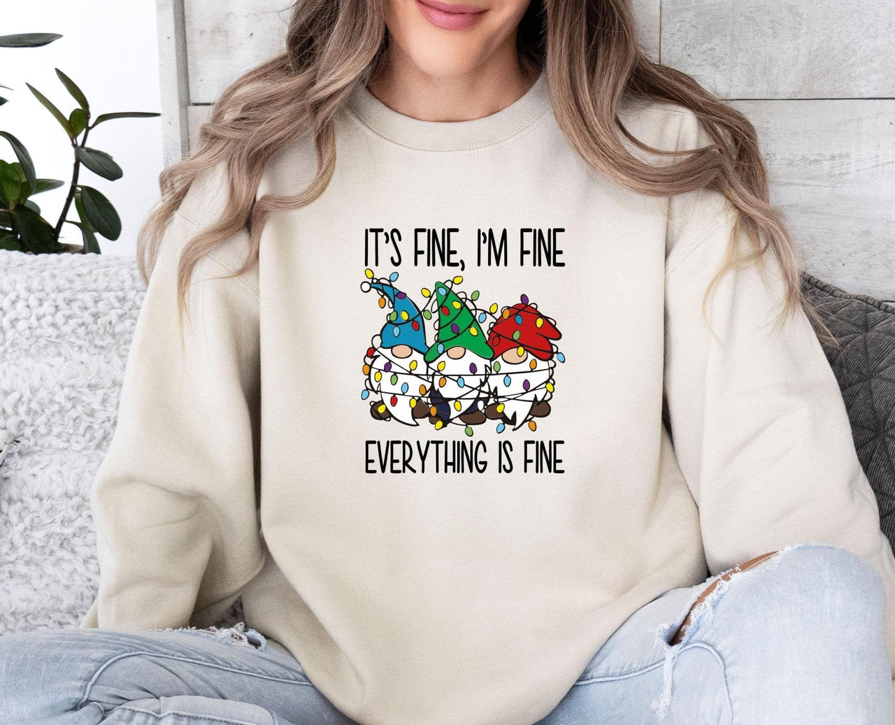 Everything is Fine Sweatshirt - Lismore Boutique - Sweatshirt - christmas_eve_gift