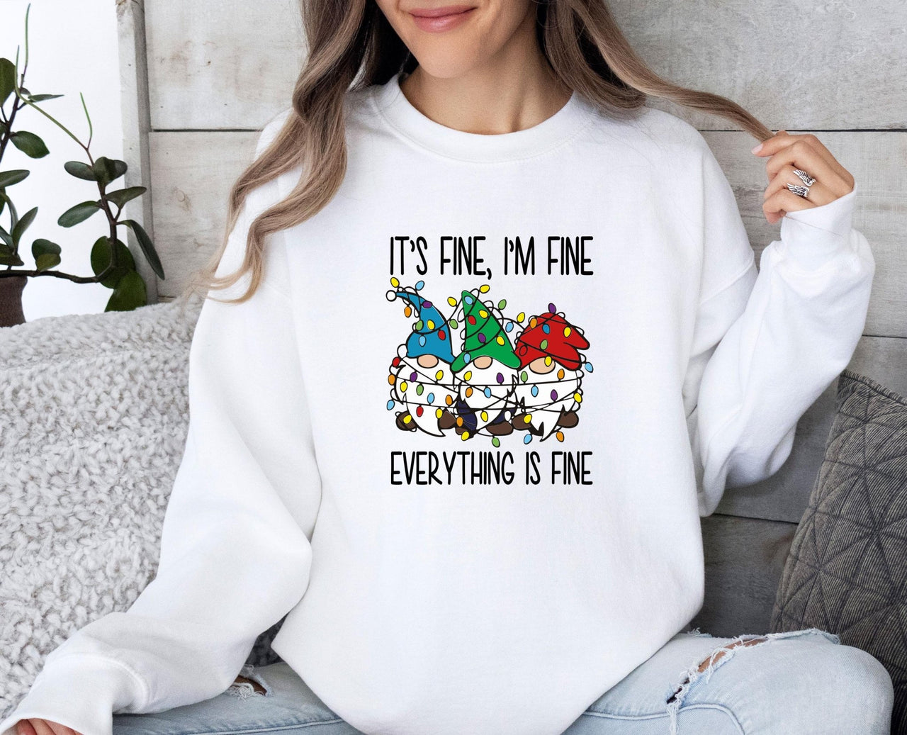 Everything is Fine Sweatshirt - lismoreboutique - Sweatshirt - christmas_eve_gift