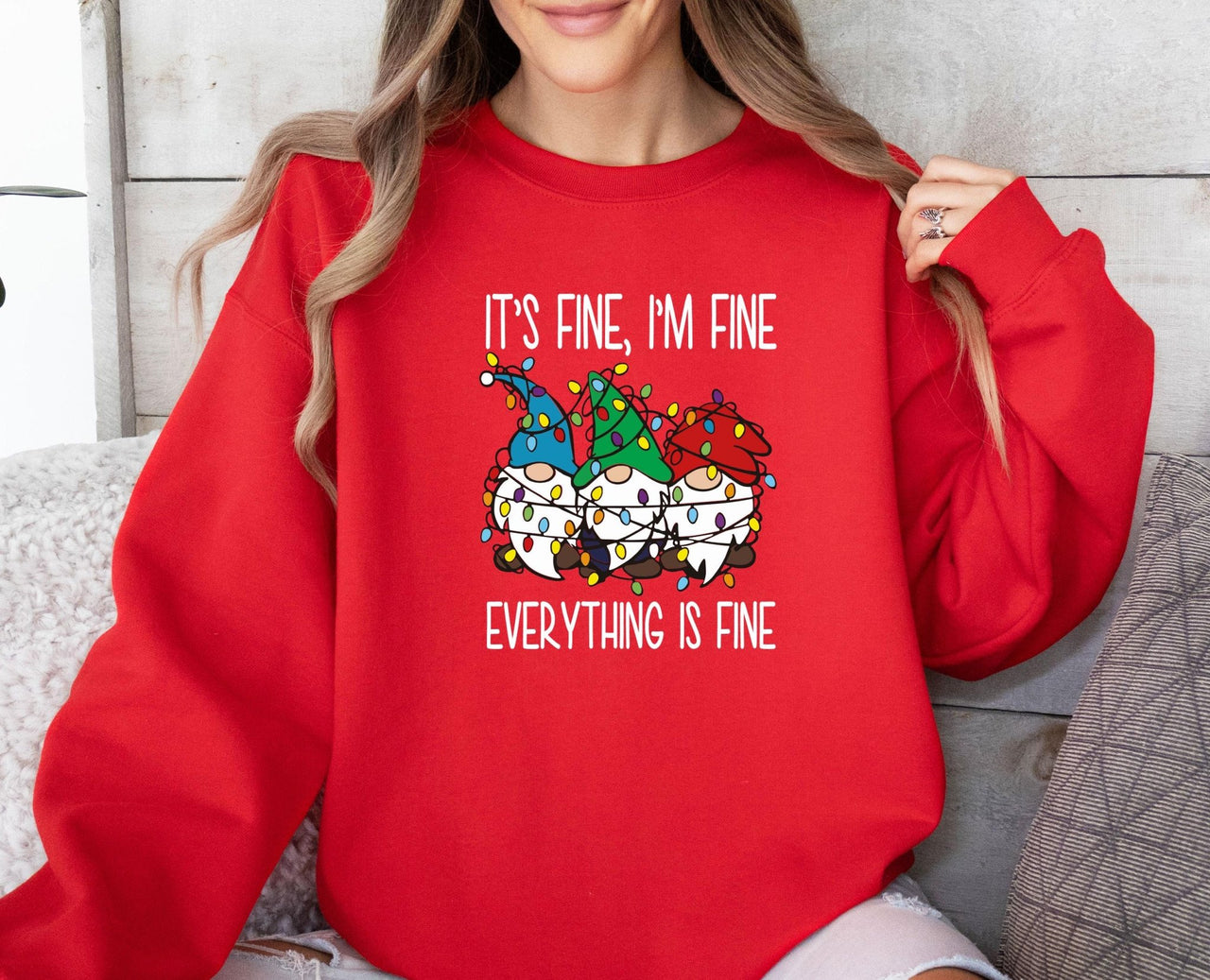 Everything is Fine Sweatshirt - lismoreboutique - Sweatshirt - christmas_eve_gift