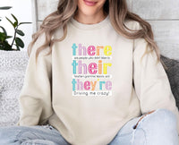 Thumbnail for Funny Grammar Sweatshirt - Lismore Boutique - Sweatshirt - back_to_school_gift