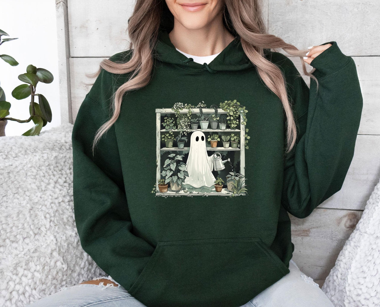 Halloween Plant Hoodie - lismoreboutique - Hoodie - cute_ghost_hoodie