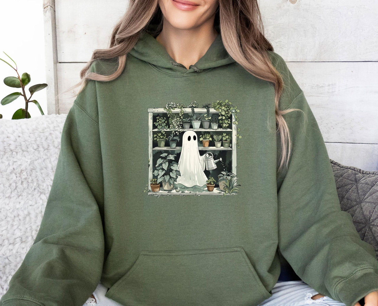 Halloween Plant Hoodie - lismoreboutique - Hoodie - cute_ghost_hoodie