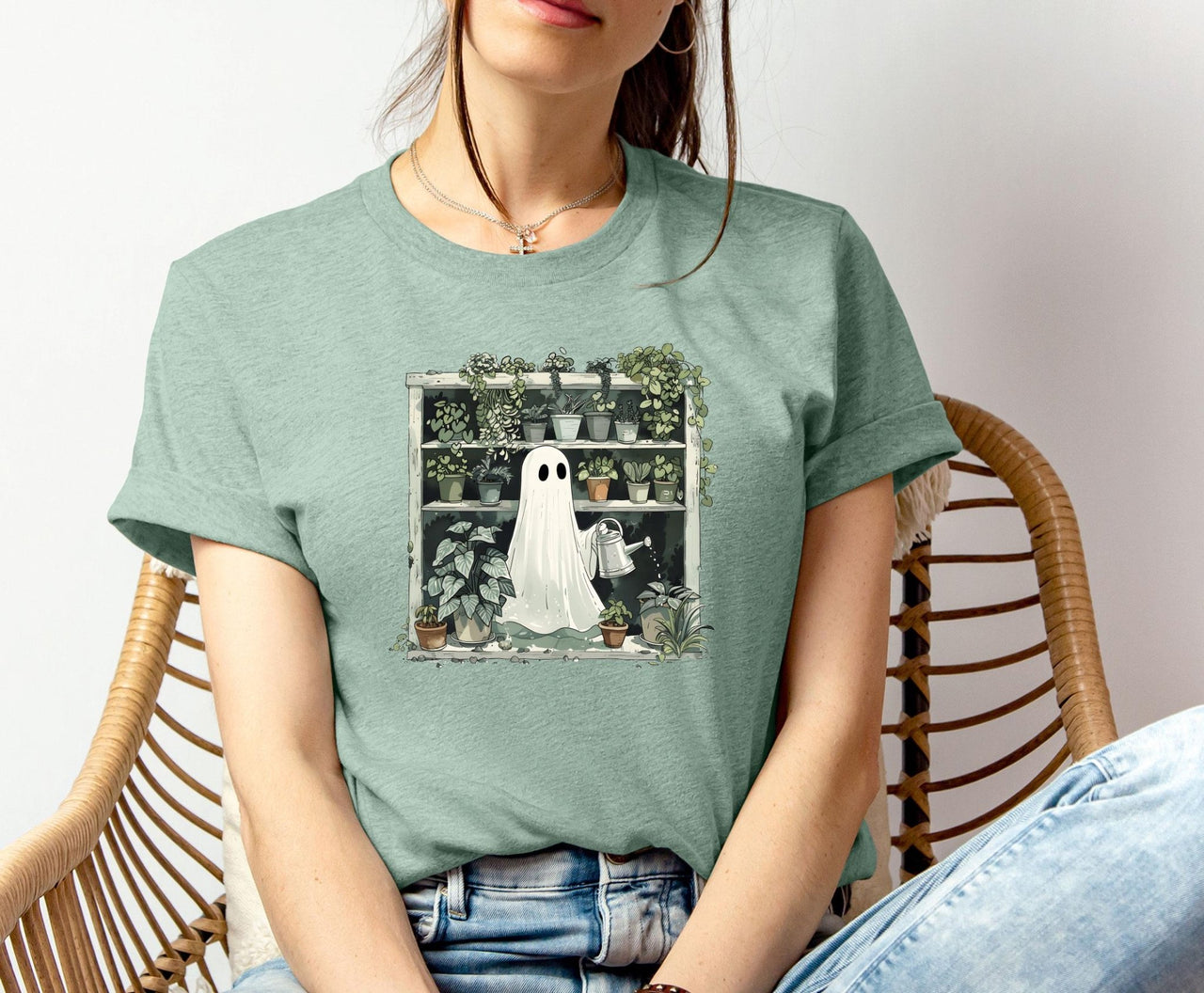 Halloween Plant Shirt - lismoreboutique - Unisex T-Shirt - cute_ghost_shirt